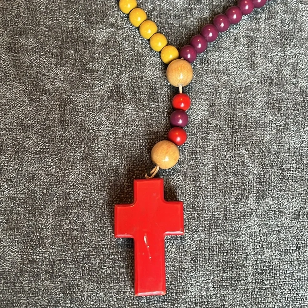 Vintage Wooden Oversized Childrens Rosary